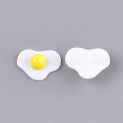樹脂デコデンカボション  目玉焼き/ポーチドエッグ  模造食品  ホワイト  17x22.5x6mm&nbsp;X-CRES-T010-11