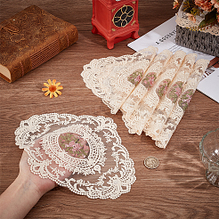 ポリエステル刺繍プレースマット  花柄とオーバル  モカシン  214x266x1mm&nbsp;AJEW-WH0314-710A