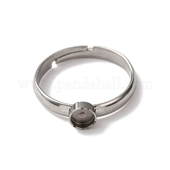 304ステンレス鋼調整リング部品  201ステンレススチールのフラットラウンドプレーンパッドリングセッティング付き  ステンレス鋼色  トレイ：4mm  内径：17mm&nbsp;STAS-B098-02A-P