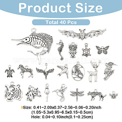 40Pcs 20 Styles Tibetan Style Alloy Pendants&nbsp;TIBE-YW0002-10
