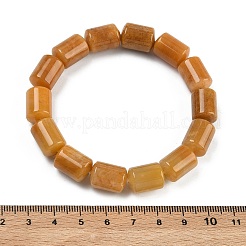 Column Natural Topaz Jade Beads Stretch Bracelets for Women Men&nbsp;BJEW-A148-01A-23