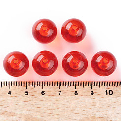 透明なアクリルビーズ  ラウンド  レッド  16x15mm  穴：2.8mm  約220個/500g&nbsp;MACR-S370-A16mm-712
