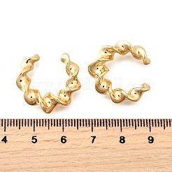 真鍮カフイヤリング  ツイスト  18KGP本金メッキ  23x22.5x6.5mm&nbsp;EJEW-F370-12G