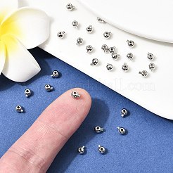 シェグレース真鍮製つぶし玉  カドミウムフリー＆ニッケルフリー＆鉛フリー  プラチナメッキ  4.5x3.5x3mm  穴：0.9mm&nbsp;XGR0054P-85P