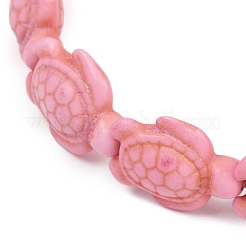 女性用トータス合成ターコイズビーズストレッチブレスレット  内径：2-1/8インチ（5.3cm）&nbsp;BJEW-JB11691