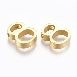 304ステンレスペンダント  数  ゴールドカラー  NUM。8  13x10x3mm  穴：1.8mm&nbsp;STAS-T041-09G-8