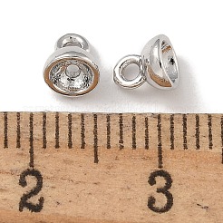 真鍮ビーズキャップペンダントベイル  グローブガラスバブルカバーペンダント用  プラチナ  5x4.5mm  穴：1.2mm&nbsp;KK-P284-15P