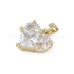 Rarl 18K Gold Plated Brass Micro Pave Cubic Zirconia Charms&nbsp;KK-Z078-31G-02