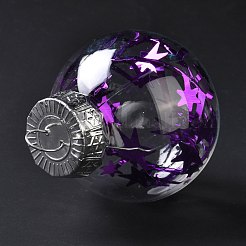 クリスマスをテーマにしたペンダントデコレーション  アルミニウムのパーツを伴うプラスチックボール  クリスマスツリーの飾り用  パープル  77x58mm  穴：11mm&nbsp;HJEW-P011-D04