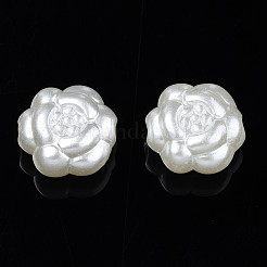 ABSプラスチックパール調ビーズ  花  貝殻色  10.5x10.5x5.5mm  穴：1.6~1.8mm  約1200個/500g&nbsp;KY-S163-443