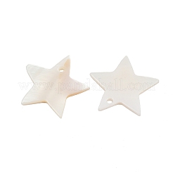 マザーオブパールシェルペンダント  スター  18~19.5x18~19.5x2mm  穴：1.5mm&nbsp;SHEL-K005-01