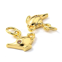 Rack Plating Brass Micro Pave Cubic Zirconia Charms&nbsp;KK-D036-06G
