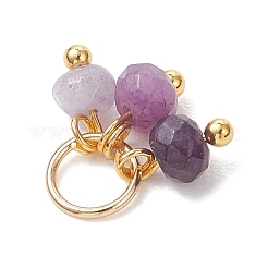 5Pcs 5 Styles Dyed Natural Malaysia Jade Faceted Rondelle Bead Charms&nbsp;PALLOY-JF04898-01