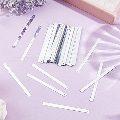 ペット用ビッグペンダント897個  長方形  銀  76x5x0.2mm  穴：1.4mm  約897個/130g&nbsp;KY-CY0001-11B