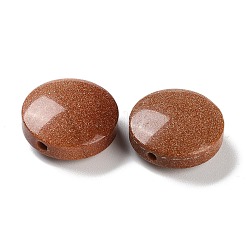 合成ゴールドストーン金砂石ビーズ  フラットラウンド  26.5x11mm  穴：2.5mm&nbsp;G-G104-02B