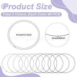 80Pcs 2 Colors Stainless Steel Wire Necklace Cord DIY Jewelry Making&nbsp;TWIR-UN0001-17