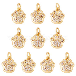 Brass Micro Pave Clear Cubic Zirconia Charms&nbsp;X1-RJEW-T063-38G-NF