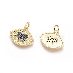Brass Micro Pave Cubic Zirconia Pendants&nbsp;ZIRC-G161-23B