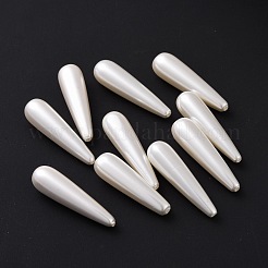 シェルパール片穴ビーズ  ティアドロップ  ホワイト  30~31x8mm  穴：0.5~1mm&nbsp;BSHE-G011-03C