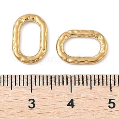 304ステンレススチールリンクリング  PVD真空メッキ  テクスチャのある楕円形  18KGP本金メッキ  13x9x2mm  内径：9.5x5mm&nbsp;STAS-P380-52G