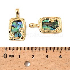 Natural Paua Shell Rectangle Pendants&nbsp;KK-G538-17G