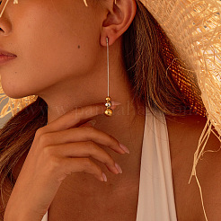 304 Stainless Steel Tassel Stud Earrings for Women&nbsp;WGEA6C6-01