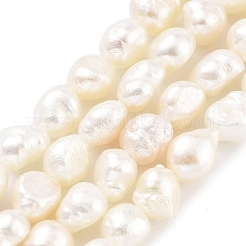 天然養殖淡水パールビーズ連売り  研磨両側  グレード3 A  フローラルホワイト  4~5mm  穴：0.5mm  約32個/連  7.09''（18センチメートル）&nbsp;PEAR-P062-24A