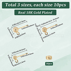 Brass Stud Earring Findings&nbsp;KK-SC0007-33