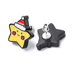 Christmas Theme Resin Stud Earrings&nbsp;EJEW-C170-01