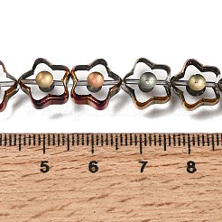 電気メッキ透明ガラスビーズ連売り  スター  カラフル  10.5x11x4mm  穴：0.6mm  約39個/連  15.75''（40センチメートル）&nbsp;GL-CBA98F0-09D