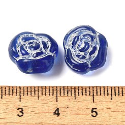 透明なランプワークビーズ  ローズ  藤紫色  13x8mm  穴：1mm  約65~75個/100g&nbsp;LAMP-P065-01A-11