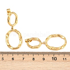 304ステンレススチール製オーバルダングルスタッドピアス  イオンプレーティング（ip）  18KGP本金メッキ  39.5x16.5mm&nbsp;EJEW-I320-20G