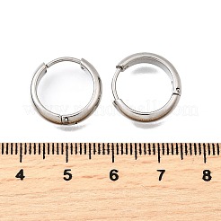 304ステンレススチールフープピアス  ツートンリング  ステンレス鋼色  16x4mm&nbsp;EJEW-Z123-01B-P