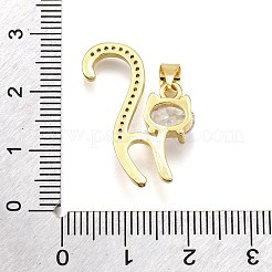 Rack Plating Brass Micro Pave Cubic Zirconia Pendants&nbsp;KK-K401-72G