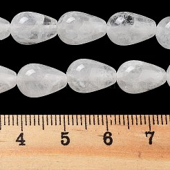 天然石クオーツクリスタルビーズ連売り  ロッククリスタルティアドロップビーズ  12x8mm  穴：1.2mm  約33~34個/連  15.16~16.54''（38.5~42センチメートル）&nbsp;G-B106-A28-02