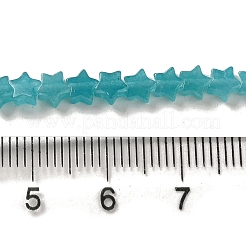 染色された天然アマゾナイトビーズ連売り  スター  4x4.5x2mm  穴：0.8mm  約102個/連  15.35インチ（39cm）&nbsp;G-G085-B30-01