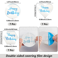 21Pcs 3 Styles Mirror Effect Acrylic Birthday Cupcake Insert Card Decoration&nbsp;AJEW-SP0001-66A