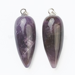 Natural & Synthetic Gemstone Pointed Pendants&nbsp;G-F705-01P