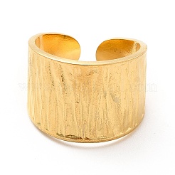 Ion Plating(IP) 304 Stainless Steel Textured Wide Band Open Cuff Ring for Women&nbsp;RJEW-F131-08G