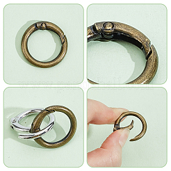 100 個 5 色の亜鉛合金スプリングゲートリング  リング  ミックスカラー  23x4mm  20個/カラー&nbsp;FIND-GO0004-54