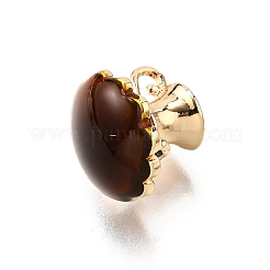 合金チャーム  エナメル  ゴールドカラー  コー​​ヒーカップ  12.5x13.5mm  穴：2.5x4mm&nbsp;ENAM-D303-02G-05
