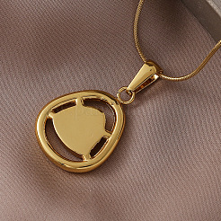 316 Surgical Stainless Steel with Dyed Synthetic Shell Triangle Pendant Necklaces for Women&nbsp;ZG7570