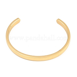 イオンプレーティング（IP）304ステンレススチールカフバングル  ゴールドカラー  2-1/4x1-5/8インチ（5.7x4cm）  6mm&nbsp;STAS-I110-10-6mm-G