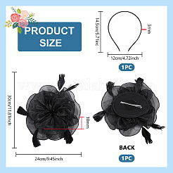 Organza Hat Hair Clips and Hair Bands for Women&nbsp;OHAR-WH0034-37