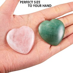 2Pcs 2 Style Heart Natural Mixed Gemstone Massage&nbsp;G-SZ0001-76B