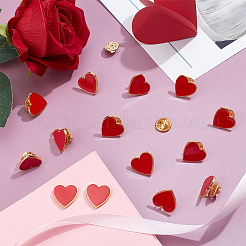 15Pcs Alloy Enamel Lapel Pin Backs Heart&nbsp;JEWB-UN0002-73