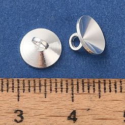 真鍮製ペンダントベイル  鉛フリー＆カドミウムフリー  925銀メッキ  5.5x7.5x5.5mm  穴：2mm&nbsp;KK-K383-24B-S