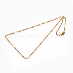 304ステンレススチールアズキチェーンネックレス  カニカン付き  ゴールドカラー  17.7インチ（45cm）&nbsp;NJEW-E026-15G
