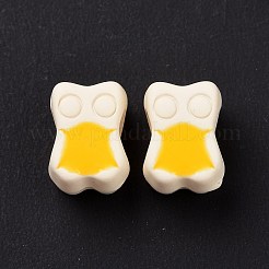 ラバー加工アクリルヨーロッパビーズ  エナメル  大穴ビーズ  フクロウ  ミックスカラー  10.7x7.9x8.3mm  穴：4.8mm&nbsp;SACR-E009-10