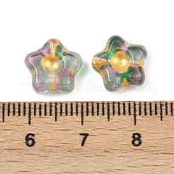 Electroplate and Golden Metal Enlaced Glass Beads&nbsp;EGLA-T029-02I